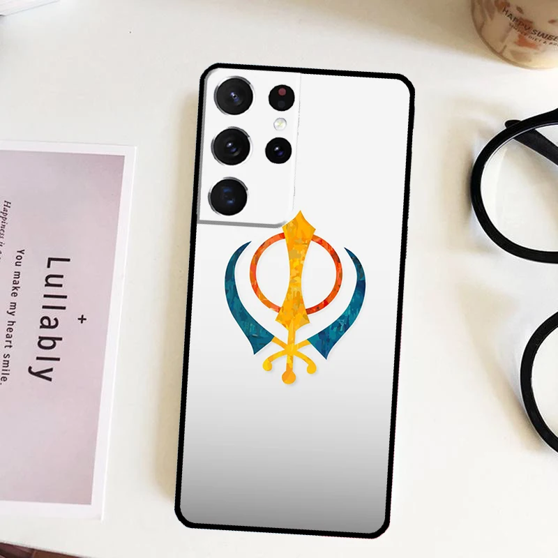 Khanda Sikh Symbol Case For Samsung Galaxy S23 S21 S20 FE S8 S9 S10 Note 10 Plus S10e Note 20 S22 Ultra Cover