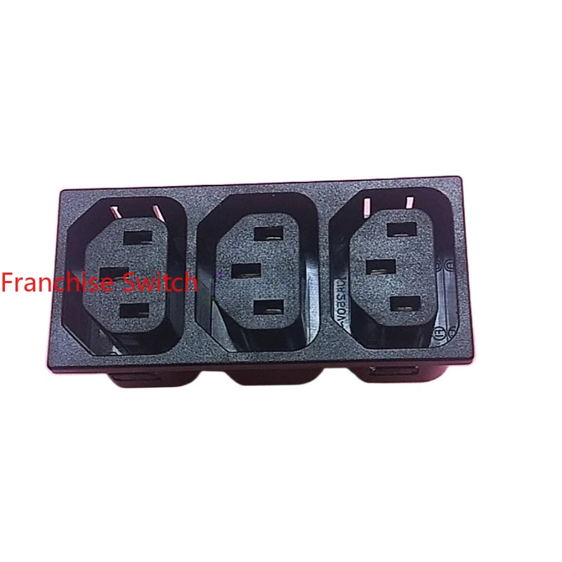 10PCS Original genuine female seat triple  power socket IEC   742W-3P