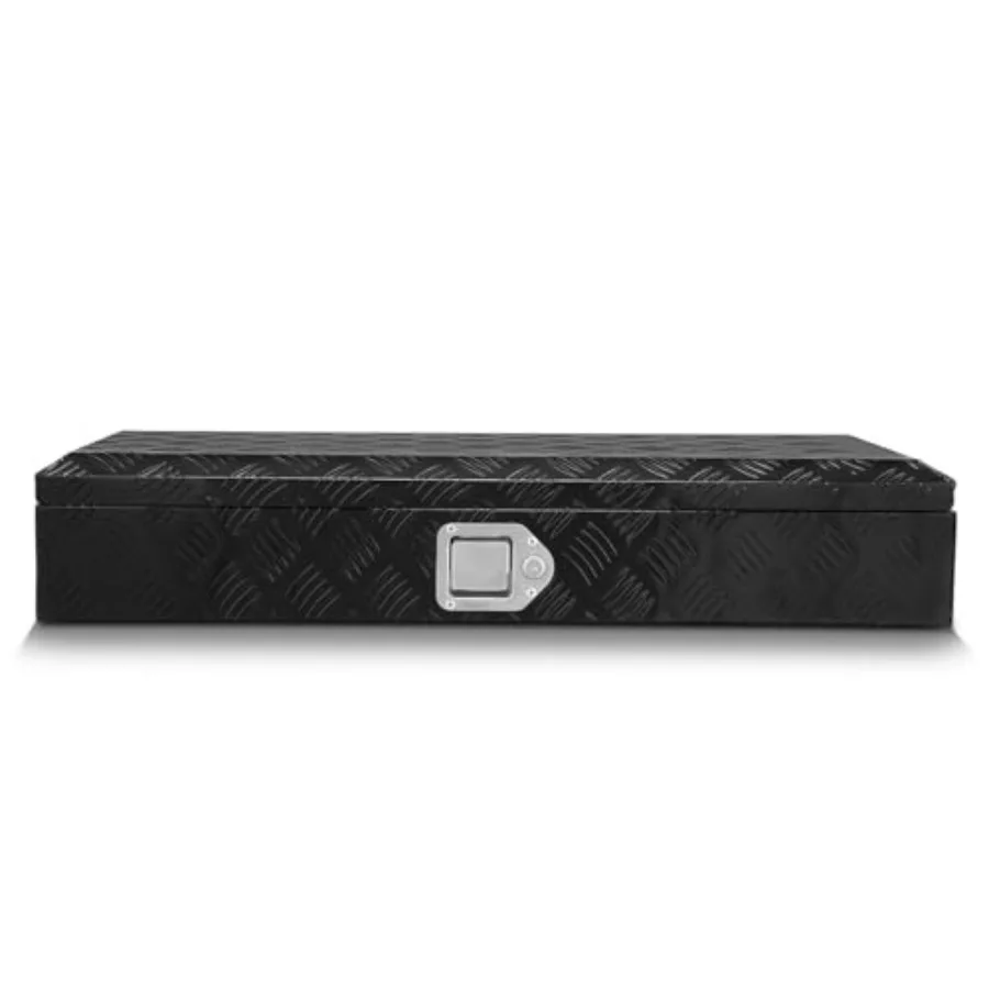 

Запираемый алюминиевый ящик для инструментов на кузов грузовика, 34 дюйма (длина) x 6.2 дюйма (высота) x 12.8 дюйма (ширина), черный, с ключами, TBOX-T5-006-BK