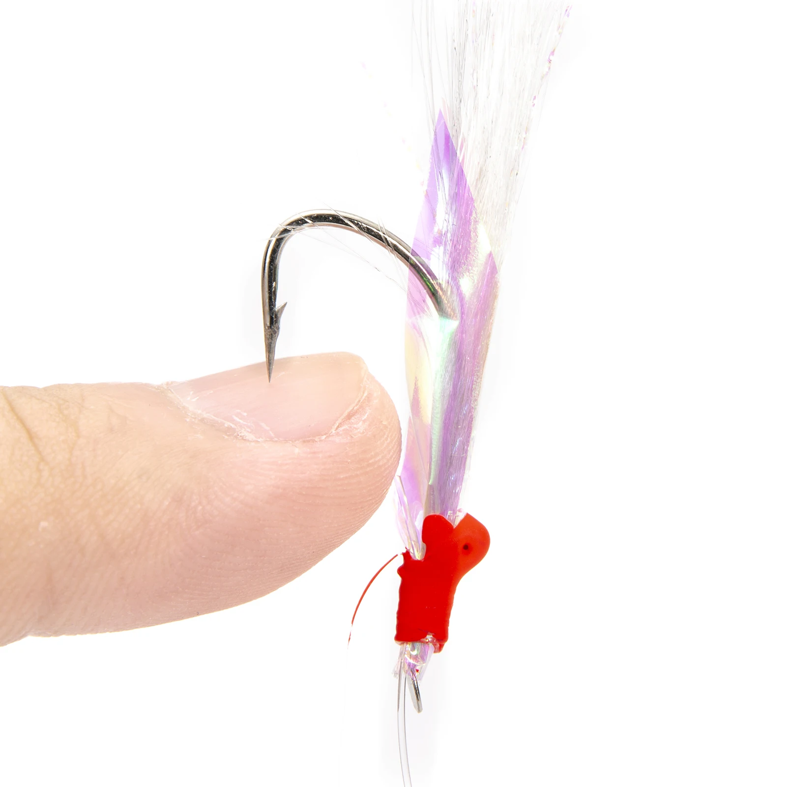 4 Packs/20pcs Mackerel Feather Hooks Sea Boat Fishing Lures Rigs