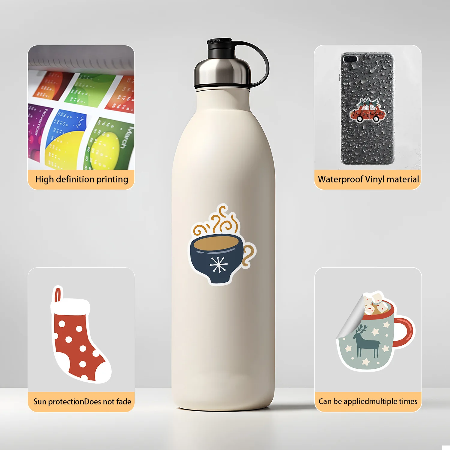 10/50 個クリスマスクリスマスツリー要素落書き装飾車携帯電話ケトル防水ステッカー子供のおもちゃ