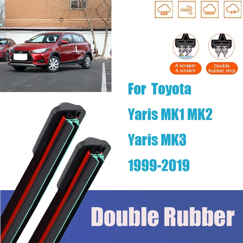 

For Toyota Yaris MK1 MK2 Yaris MK3 Front Windshield Wiper General Motors Multifunctional Double Rubber Strip Wiper Wholesale