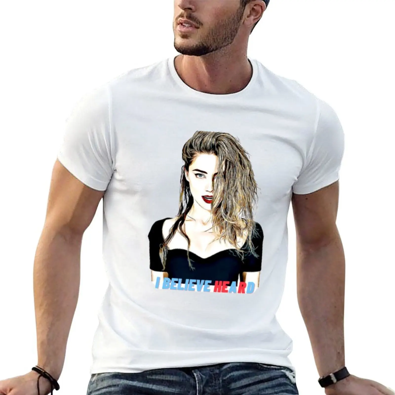 I Believe He(a)r(d)Amber Heard T-Shirt rapper graphic tees sports fans plus size men clothing