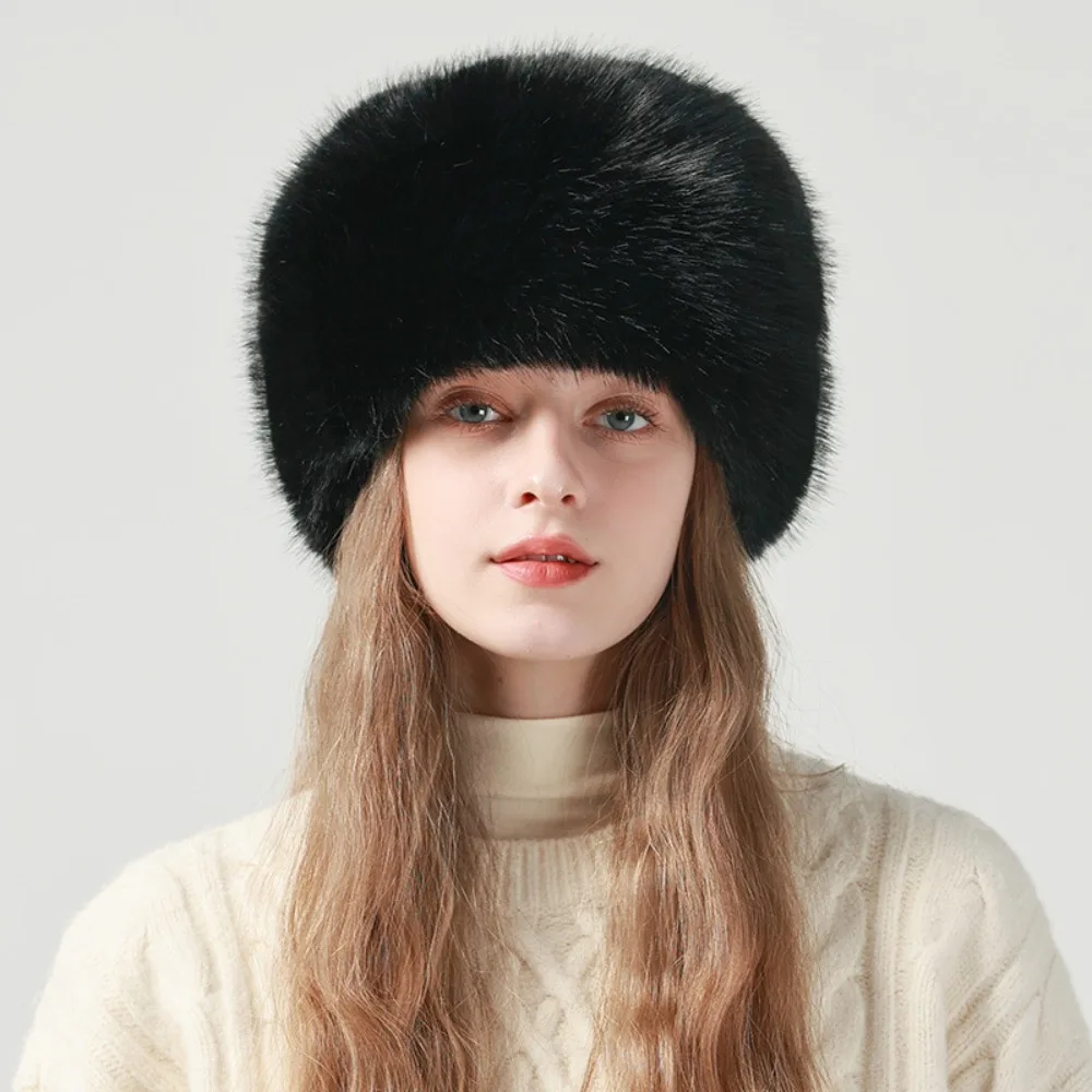 

Elegant Imitation Fur Artificial Fur Hat Thickened Warm Fluffy Hat Cute Fashion Winter Cap Female/Girls