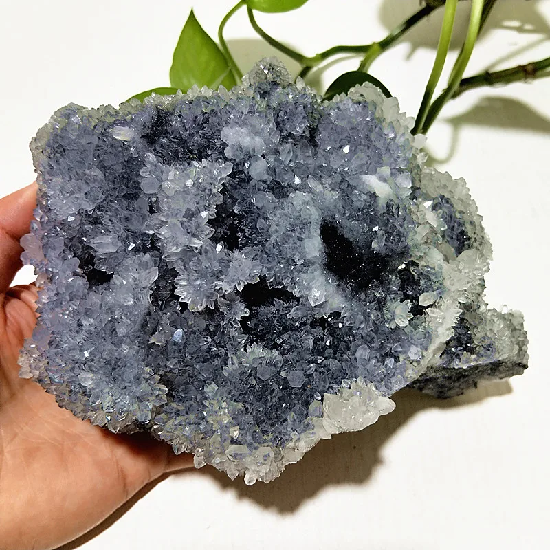 Natural Chrysanthemum Fluorite Ore Mark Symbiosis Crystal Cluster Specimen Meditation Feng Shui Crystal Energy Room Decoration