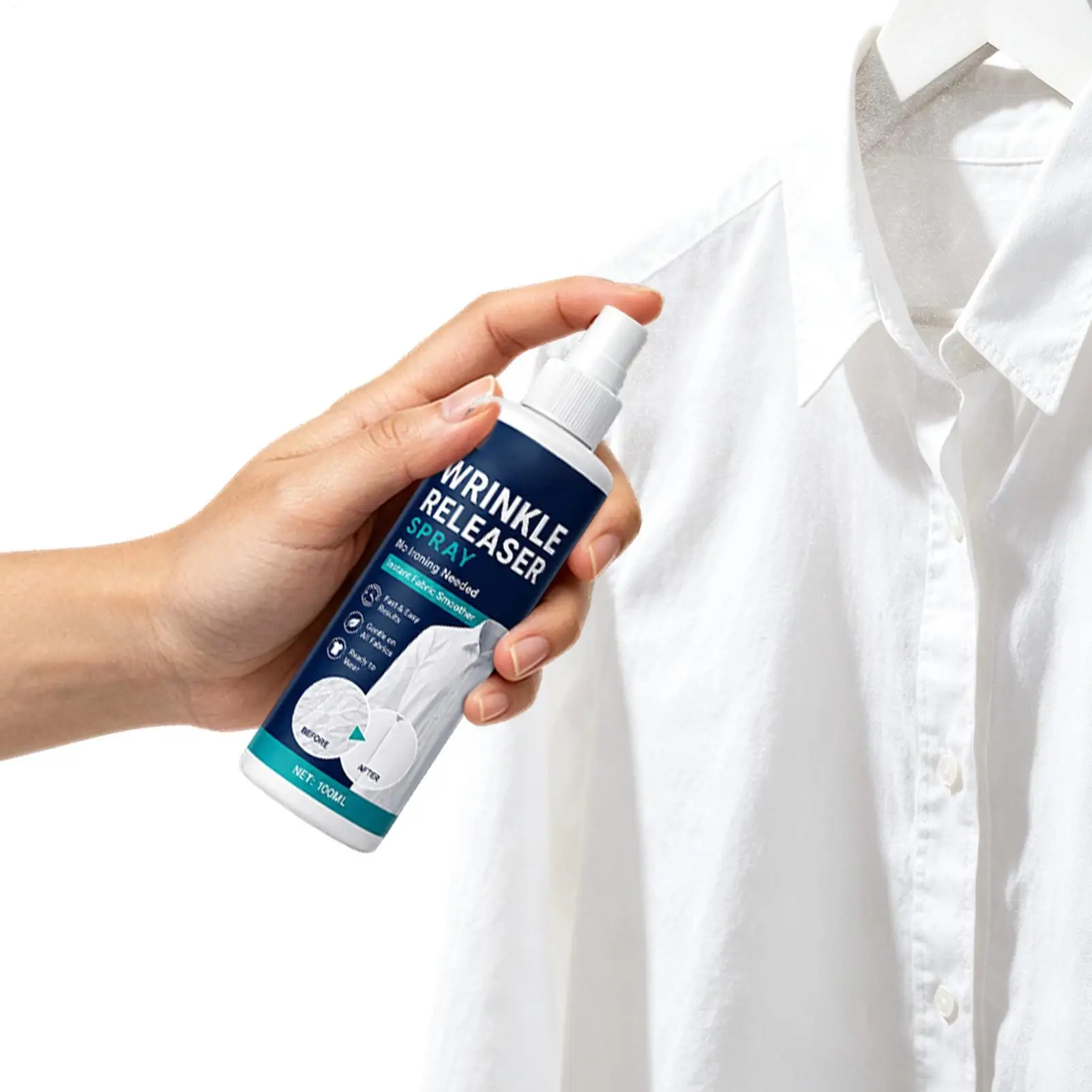 Wrinkle Release Spray for Clothes, No Iron Fabric Softener & Smoothing Agent, Quick C rease Remover for Shirts Dresses Bedding