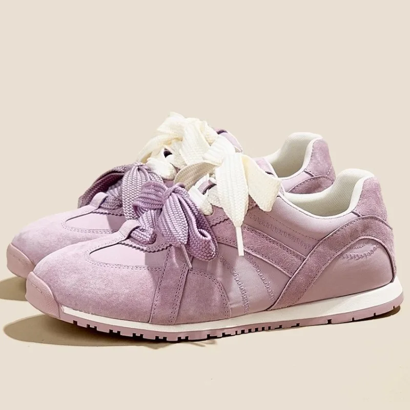 Purple Genuine Leather Casual Women's Shoes 2026 Spring/Summer New Style Versatile, Trendy and Breathable Sneaker Shoes，35-40