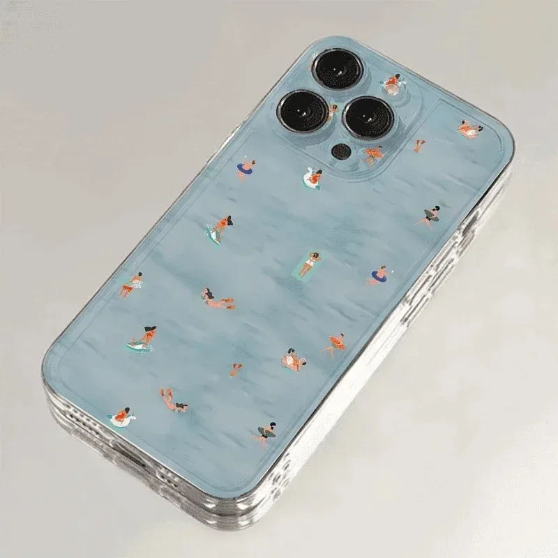 Sommerliches Schwimm-Muster Handyhülle für iPhone 17 16e 16 15 14 13 12 11 …