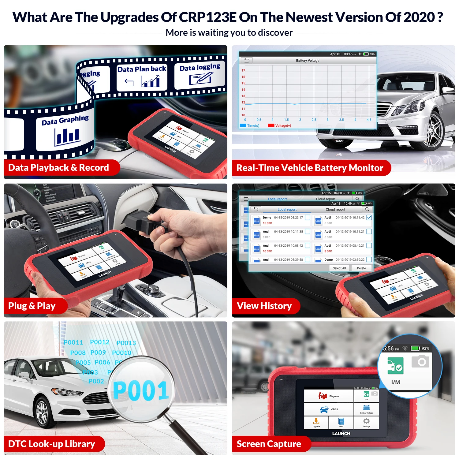 Start x431 crp123e obd2 Autos canner 5 setzt Motor abs srs Getriebe Kfz-Diagnose werkzeuge lebenslange kostenlose Aktualisierung zurück