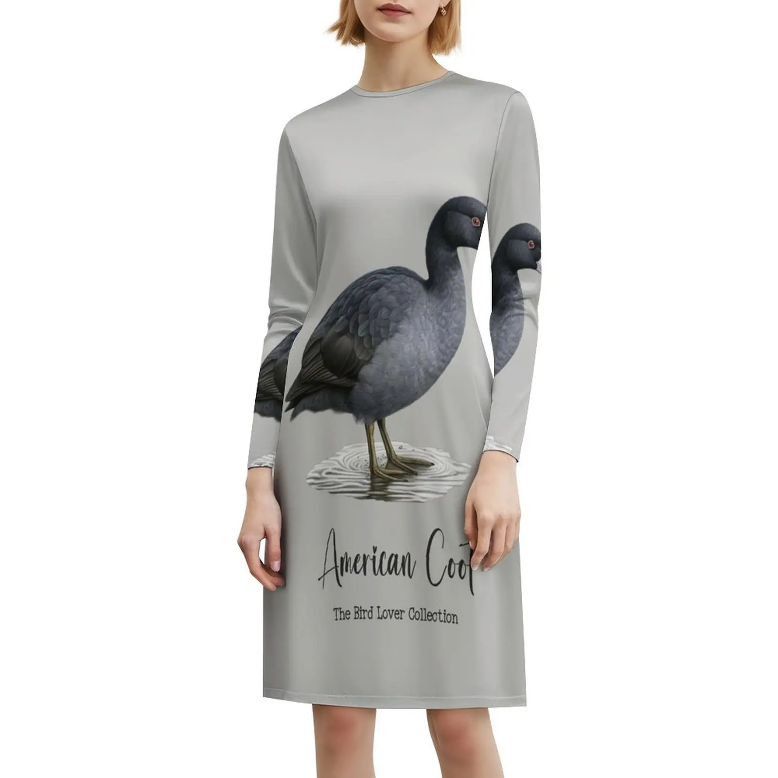 فستان American Coot-The Bird Lover Collection للسيدات للحفلات ملابس الشارع العصرية المطبوعة للنادي للسيدات معطف أمريكي