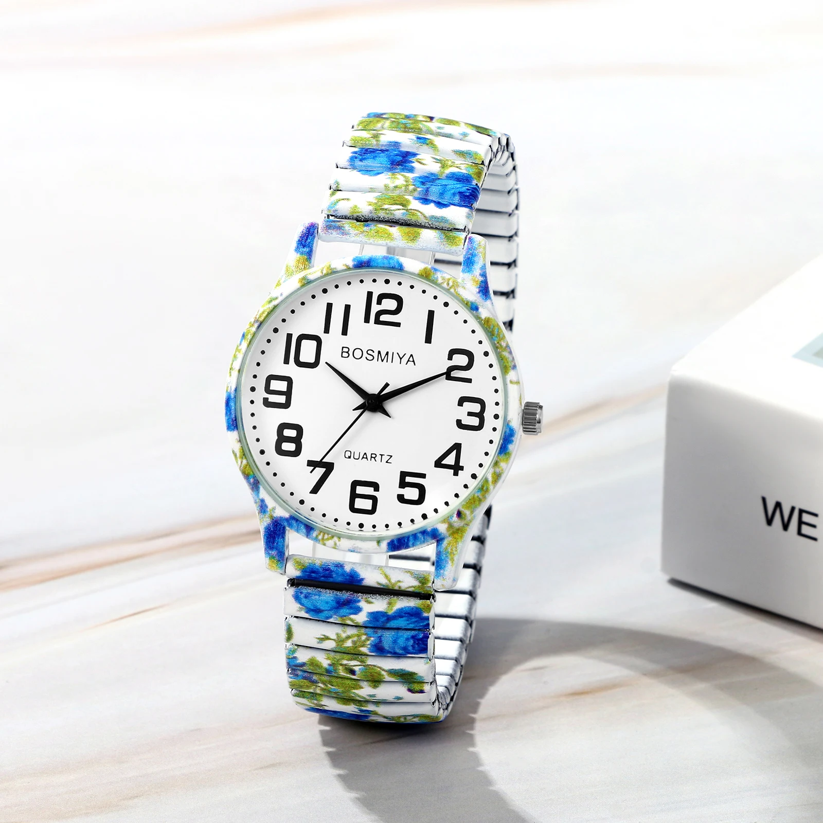 

Men's and Women's Elastic Band Watch Quartz Watch Easy to Wear Arabic Numerals Scale Printing Decoration