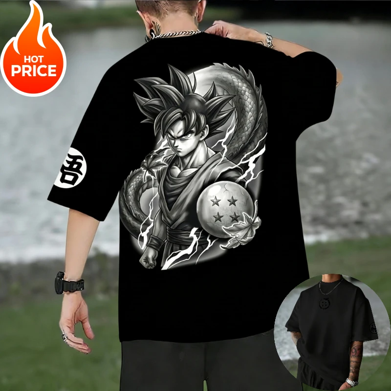 2026 Sommer Dragon Ball Retro Reine Baumwolle Fitness T-Shirt Herren Oversize Kurzarm Familien-Unisex Kinder Freizeithemd
