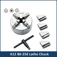 K12 80 100 125 160 200 250 130 Lathe Chuck 100mm Sanou Four Jaw Self-centering Chuck 4'' Scroll Chuck For Small L