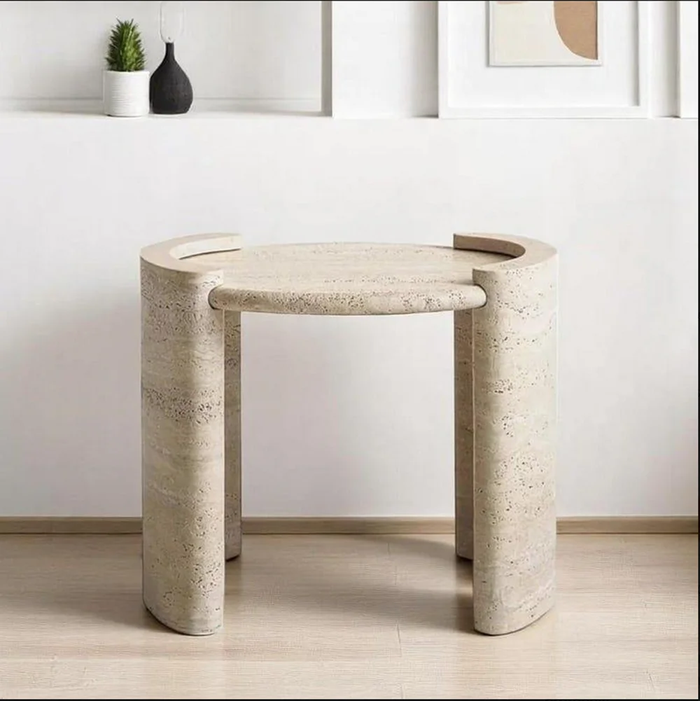 Modern Oval Travertine Coffee  - Outdoor Furniture Easy To Clean ulasan dan harga
