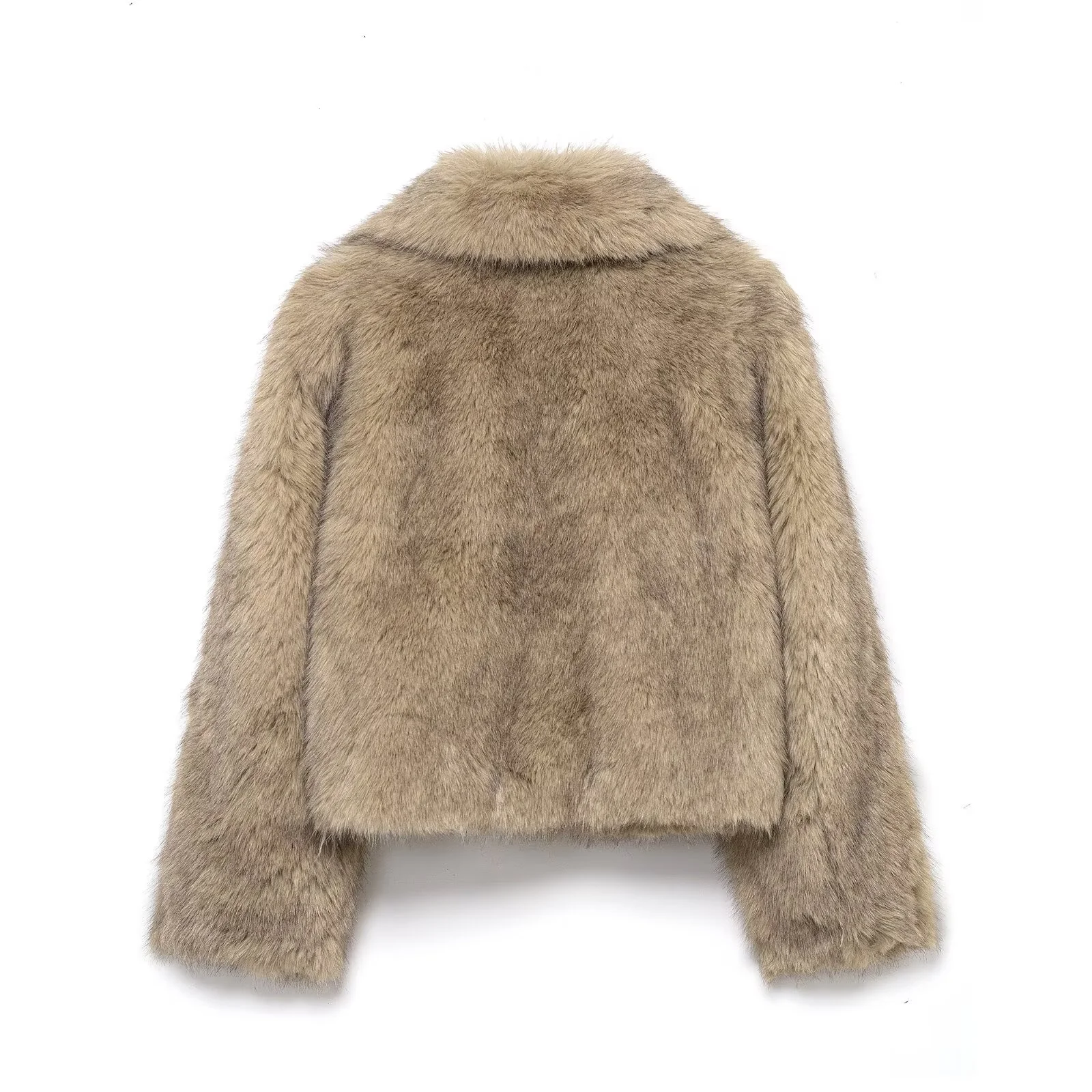 2025年冬新作 レディース カジュアル おしゃれ エレガント 多用途 高級感 フェイクファー風 ショートコート 隠しボタン付き