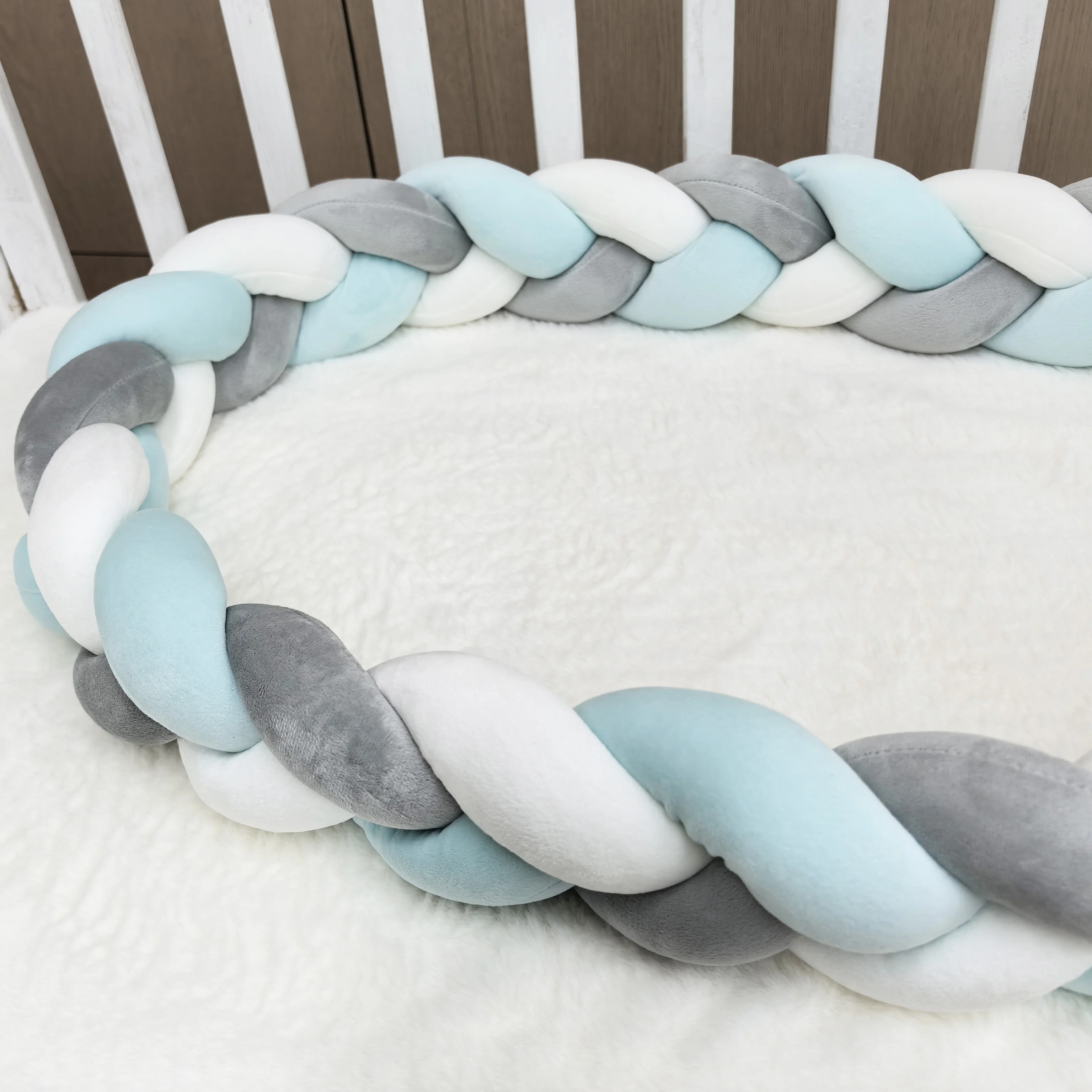1M/2M/3M Nodo Treccia Paraurti Infantile Culla Protezione per lettino Peluche Cuscino Cuscino Culla Anti-collisione Decorazione della stanza Paraurti per lettino