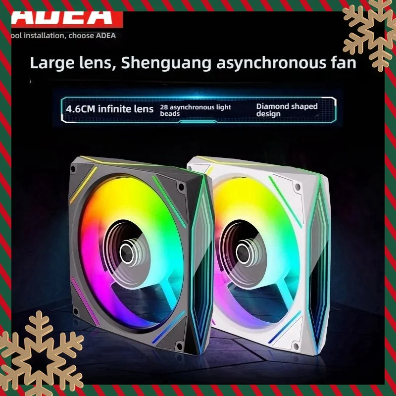 

Computer Sync ARGB Case Fan Desktop 12cm Temperature Controlled Cooling LED Zone Controlled RGB Asynchronous Fan