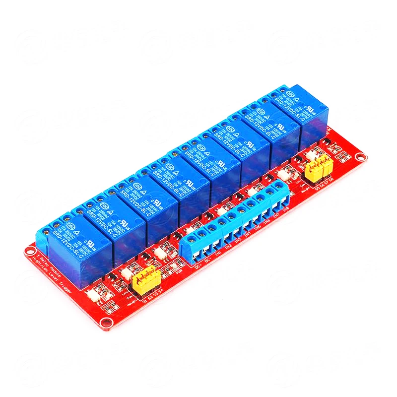 10pcs/lot 1 2 4 8-Channel 5V12V24V Relay Module with Optocoupler Isolation Supporting High and Low Level Triggering  Board