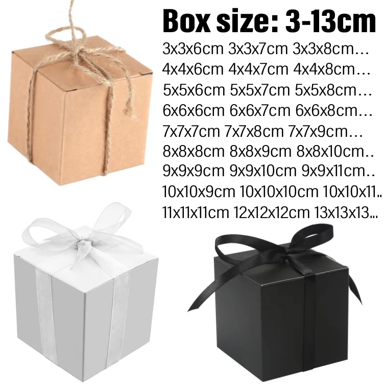 20pcs White Black Kraft Paper Box Gift Packaging Candle Cosmetics Product Wedding Birthday Party Christmas Halloween Candy DIY