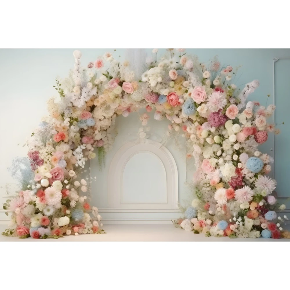 Wedding Flower Photography Backdrop Abstract Floral Arch Baby Birthday Pregnant Bridal Shower Ceremony Portrait Photo Background