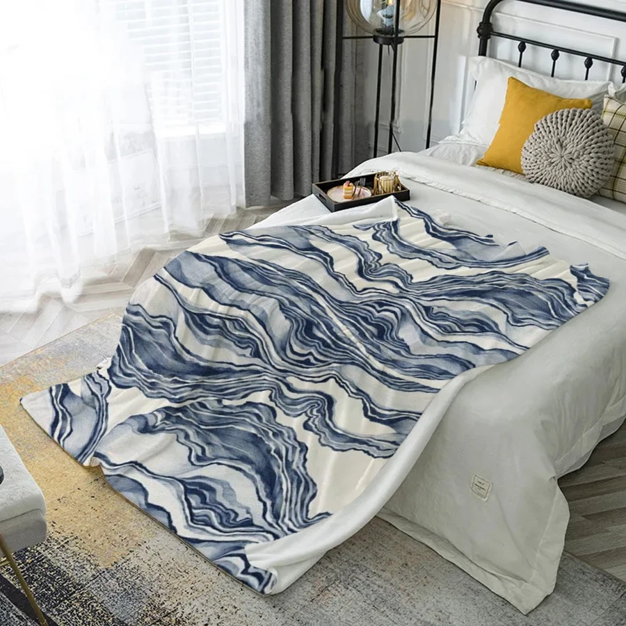 

Одеяло с мраморным узором, фланелевое покрытие из микрофибры, одеяло для спальни, гостиной, дивана, мягкое и удобное украшение для дома