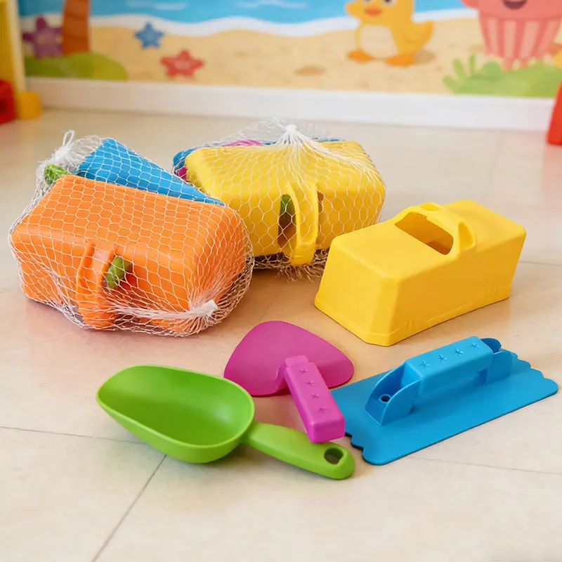 4pcs Snow Sand Construction Toy Set Sand Brick Maker Mold Shovel Kids Outdoor Beach Snowball Building Play Toy Birthday Gifts view 4