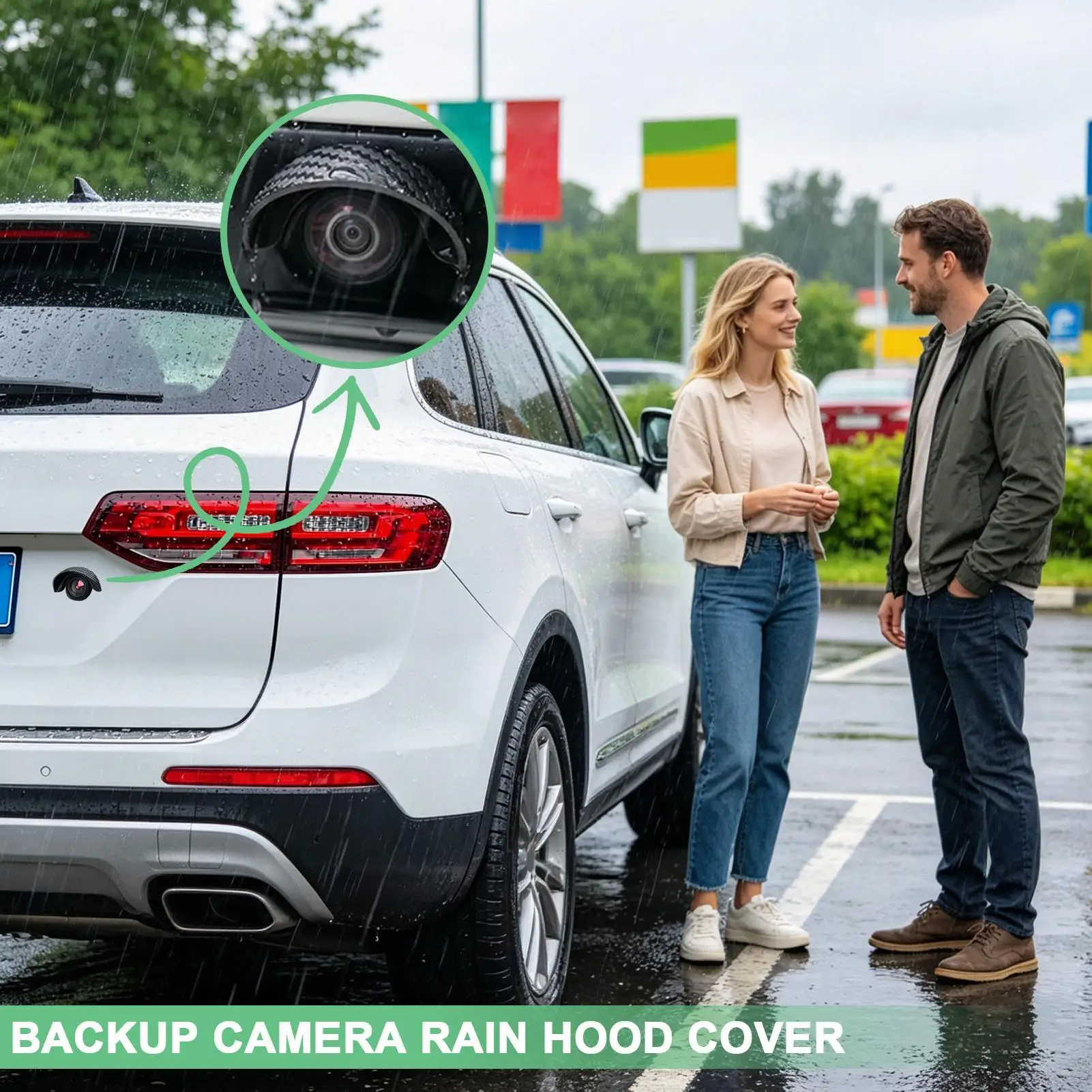 Backup Camera Rain Guard 2 Pieces Reverse Camera Dustproof Backup View Waterproof Cover For Sedan Truck SUV Automotive Driving