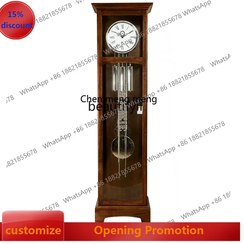 

ss7486 EuropeanStyle the Grandfather Clock Living Room Modern Minimalist Large Clock German Hermle American Machinery Floor Cloc