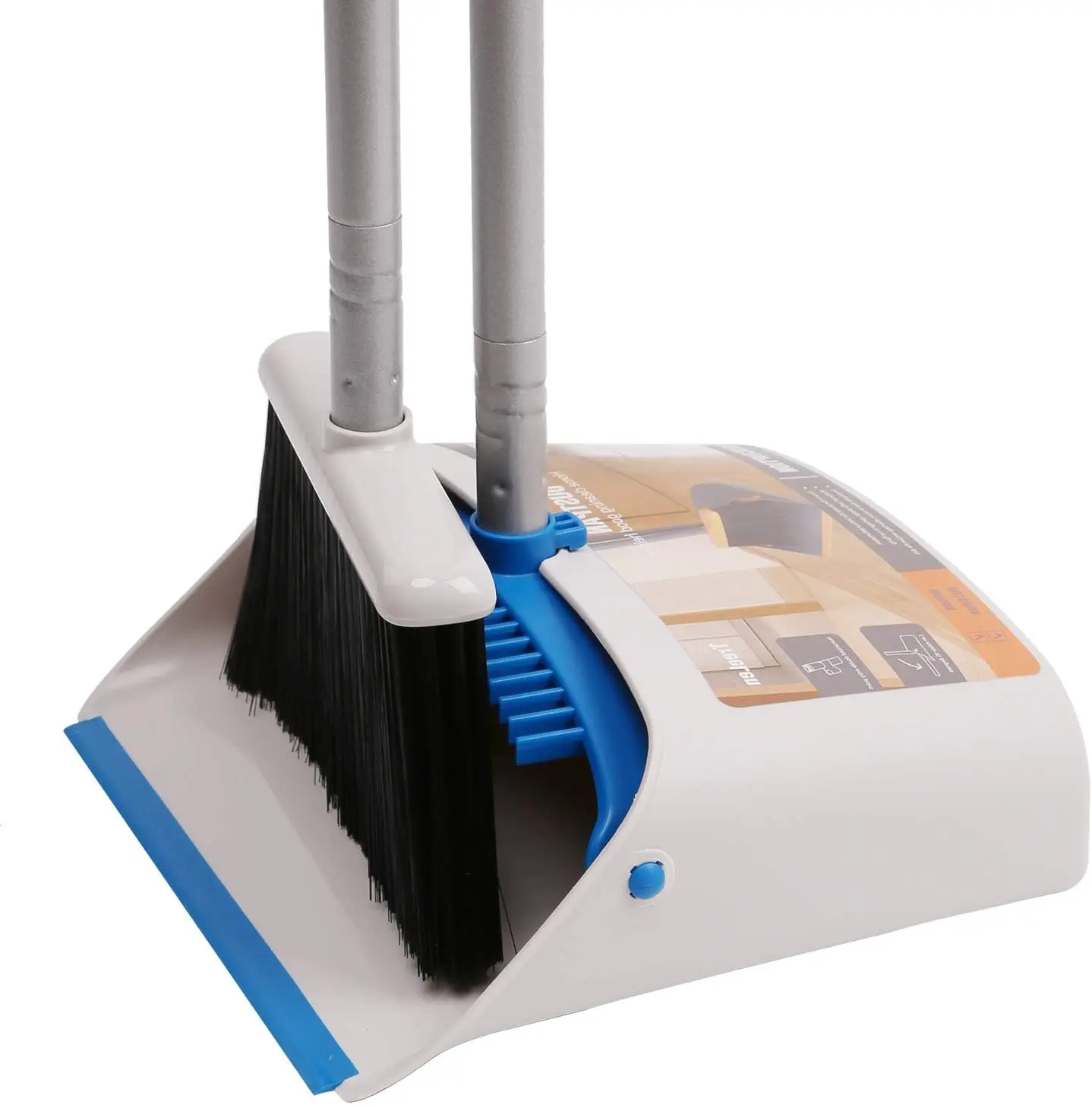 Long Handle Broom And Dustpan Set Upright Dustpan Combination Lightweight And Easy To Install For Home/ Kitchen/ Office