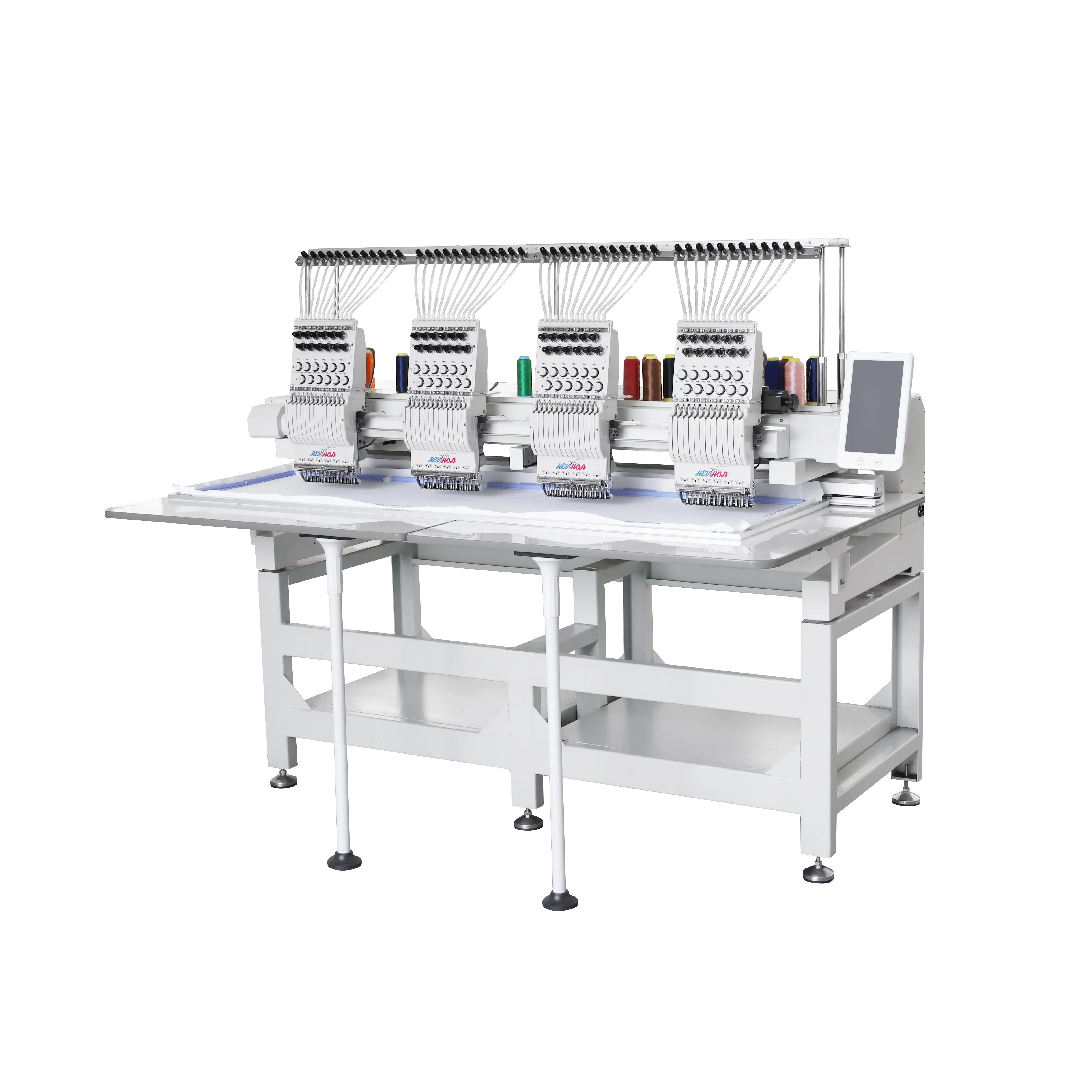 REVHON Commercial Use Industrial Use Computerized Automatic 4 Head Multifunctional Cap T-shirt Flat Embroidery Machine