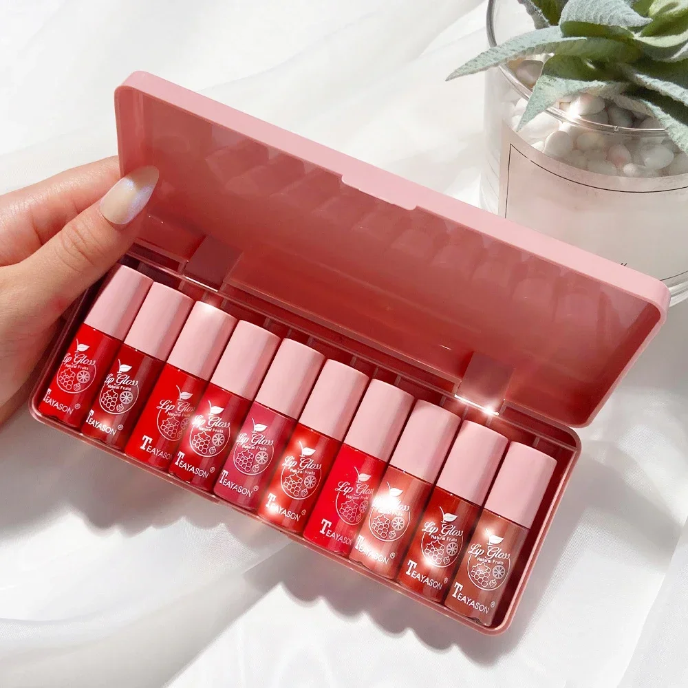 

Mini 10 Colors Liquid Lip Gloss Waterproof Non-stick 24 Hours Long Lasting Velvet Matte Lipstick Lip Gloss Cosmetic Makeup Care