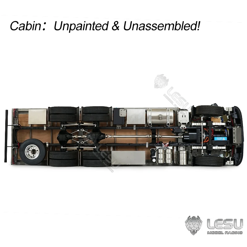 6x4 Metal Chassis LESU 1/14 2Speed RC Flatbed Timber Truck VM FE Remote Control Lorry Vehicle Light Sound Motor Hobby Model Car