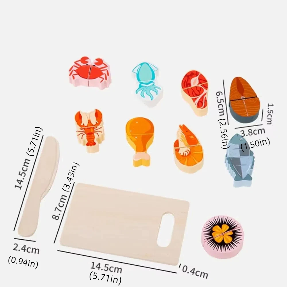 Juego de juguetes de cocina de madera para cortar frutas, juego de comida, simulación de verduras, cocina interactiva Montessori, 1 Juego