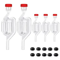 S-Shape Airlocks ,Homebrew Bubble Airlock Carboys Stopper Fermenter Seal Valve with Food Grade Grommets Wine Making Equipment