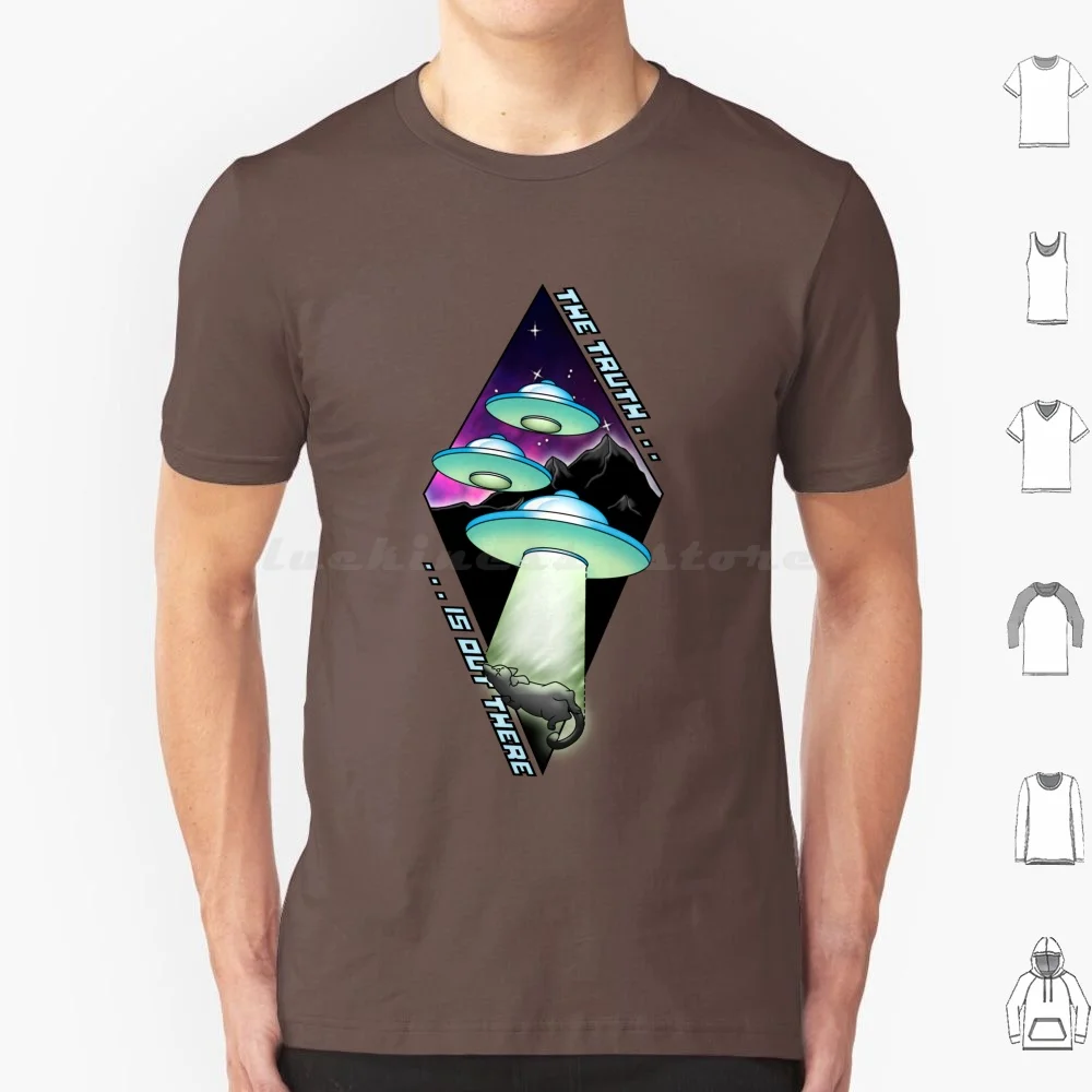 تي شيرت Ufo And Cat مقاس 6xl قطن رائع تي شيرت Ufo Cat Space #1