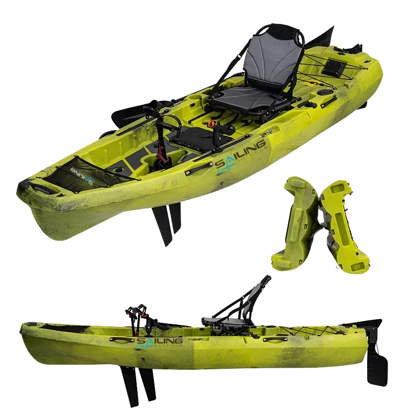 Professional Angler 10 '1 Single Two Foldable Fishing Pedals Plastic Modular Kayak with Fin Drive