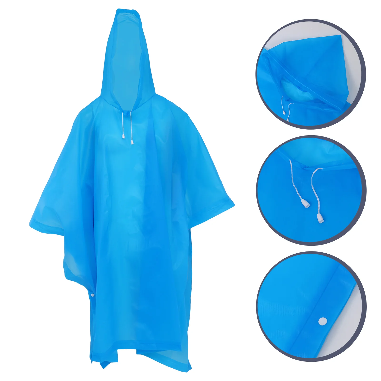 

1pc Waterproof Adult Hooded Rain Poncho Quick-Drying Portable Outdoor Eva Raincape For Men Women Travel Camping Rainwear