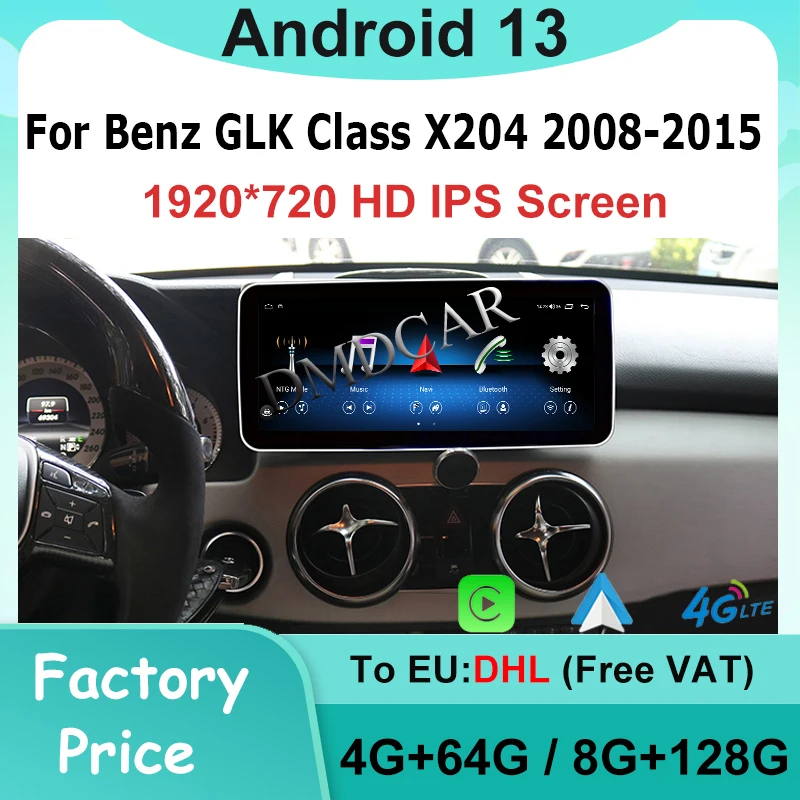 

MTK7862 Android13 12.5" 64G 128G 10.25" For Mercedes Benz GLK X204 2008-2015 Central Multimedia Video Player GPS Navigation WIFI