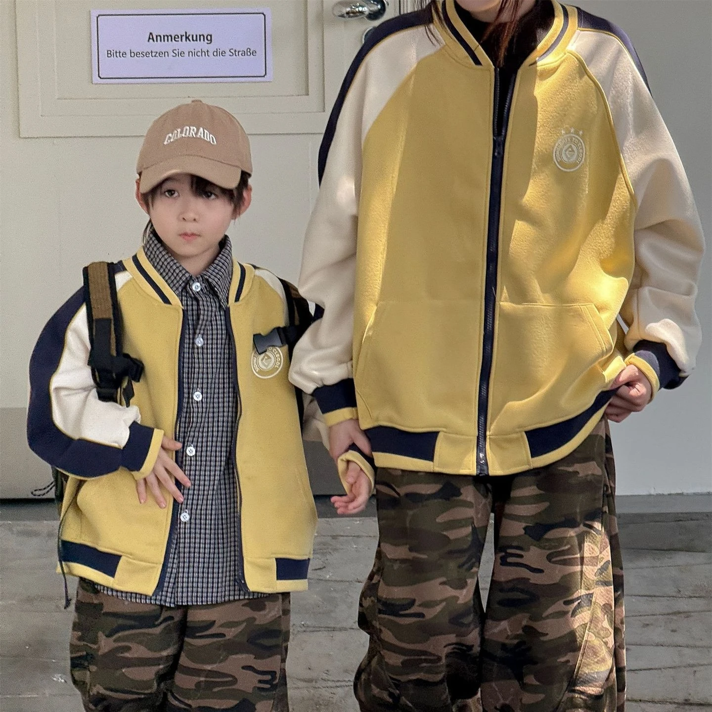 

2025 Newest Family Baseball Jackets for Kids & Adults Matching Parent Child Outfits Color Print Unisex Boys Girls Casual Coat