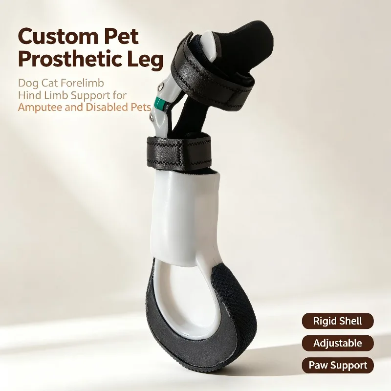 Custom Pet Prosthetic Leg, Dog Cat Hind Forelimb Support, Adjustable Paw Protector for Amputee,Disabled and 15-Day Customization