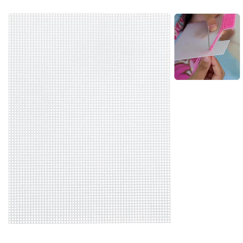 4 PCS Count Plastic Mesh Canvas Sheets For Embroidery Acrylic Yarn Crafting Knit Crochet Projects