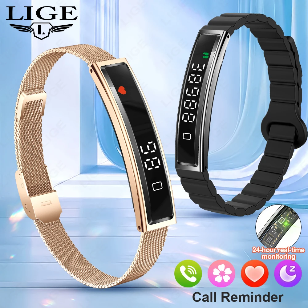 

LIGE Fitness Tracker Bracelet Bluetooth Smartwatch Waterproof Pedometer Watch Health Band Heart Rate Sleep Tracker for Men Women