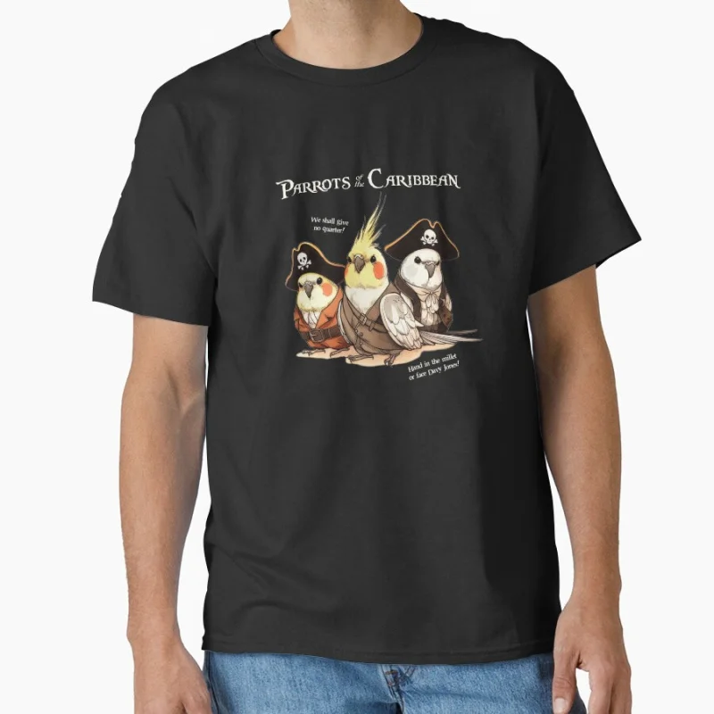 

Parrots of the Caribbean Cute cockatiel Funny pet parrot gift T-shirt for bird lover large size tee Adult Tops S-6XL
