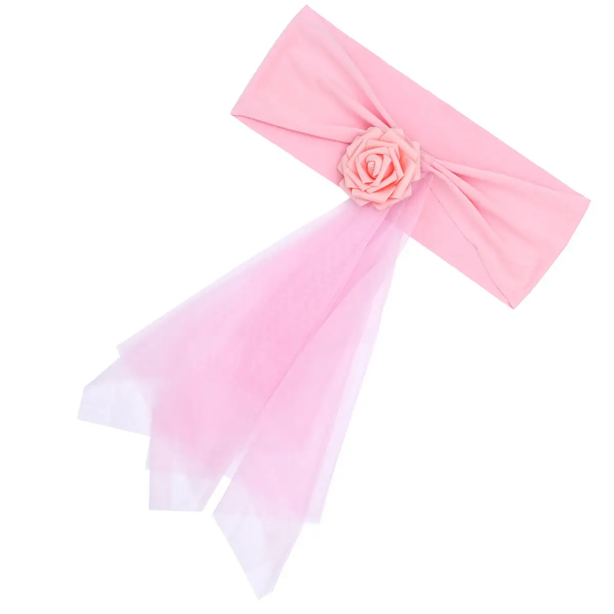 Pink Chair Organza Sashes Elegant Bow Knot for Wedding Party Birthday Banquet Event Decoration Chair Cover Sashes