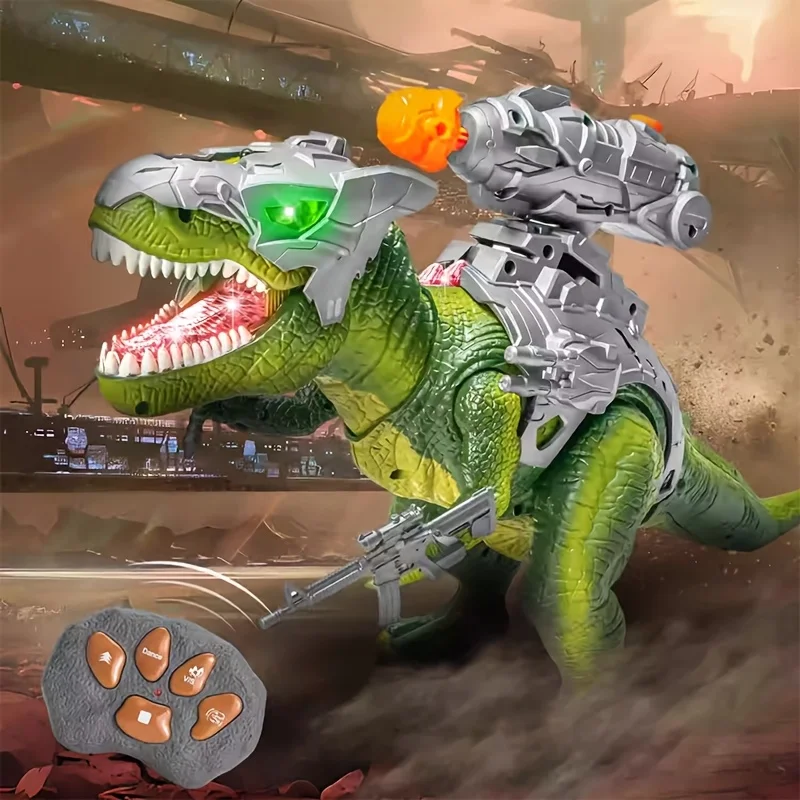 ของเล่นไดโนเสาร์จำลองโลหะผสม, RC T-Rex,วิ่งและเสียงกรีดร้อง, เอฟเฟกต์เสียงในตัว, ของขวัญวันเกิดสำหรับเด็ก 3+, พร้อมรีโมท, แบตเตอรี่