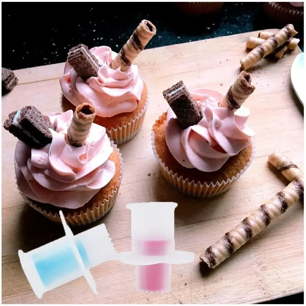 For 3 Pieces of Big Red Cake Corer, Plunger Cutter, Mini Pastry Pitting Tool, Plastic Cupcake Baking Hole Punch