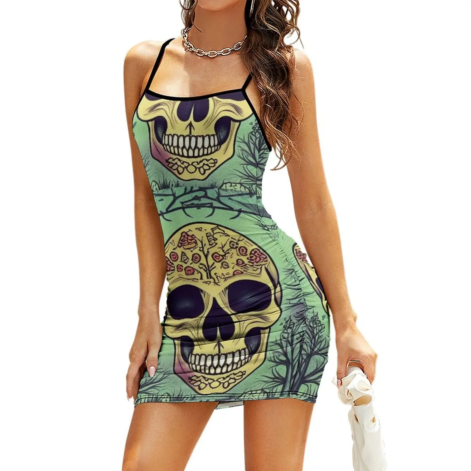 

Smiling lovely skull head Sling Dress Women's skirt loose women's dress festival outfit women Dress