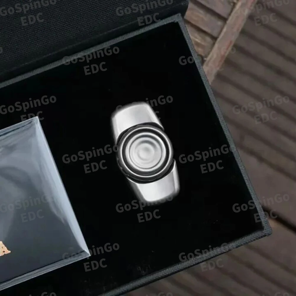 AuroraEDC ลูกบอลสปินเนอร์ไทเทเนียมแบบคริสตัลสองใบพัด ดีไซน์ดั้งเดิม ของเล่นคลายเครียด