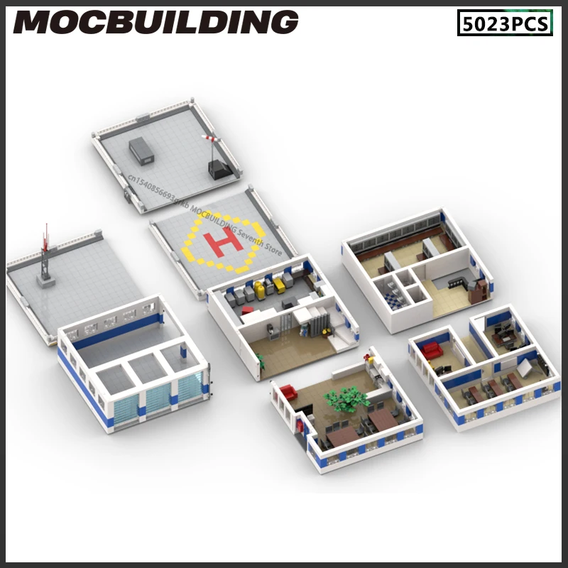 MOC Building Blocks City Architecture Model Modular THW Station DIY Assembly Technology Bricks Collection Display Toys Gifts