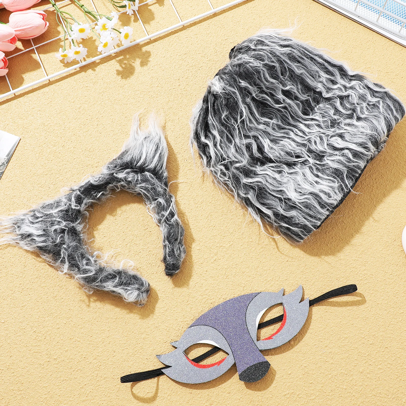 

1 set 1 Set Wolf For Kids Wolf Costume Tail Costume Soft For Halloween Party Cosplay Animal Role Play Furry Accessories Kids